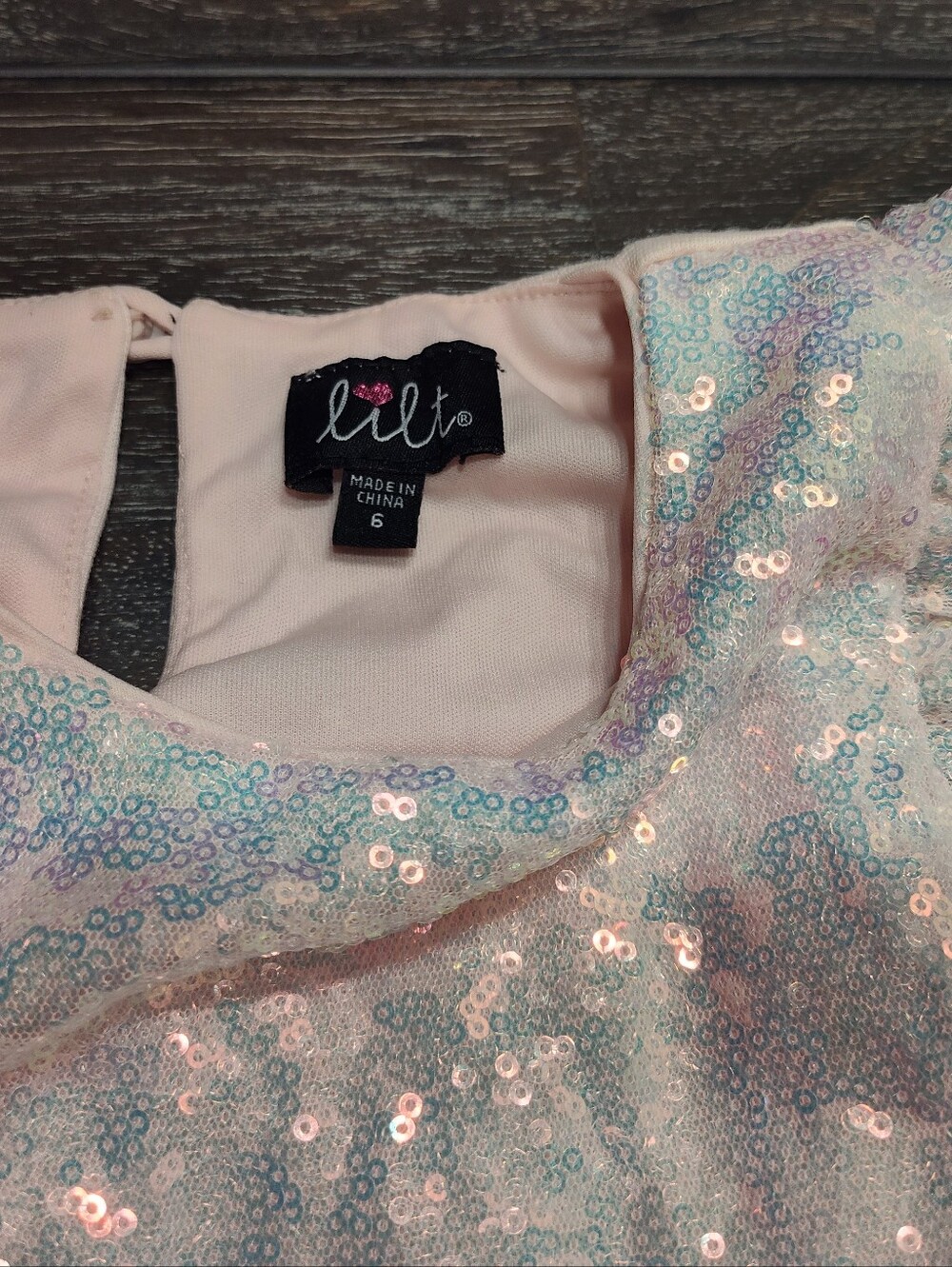 Lilt Girls' Pink Party Dress Sequin Bodice Tulle Skirt Size 6 - Picture 4 of 5